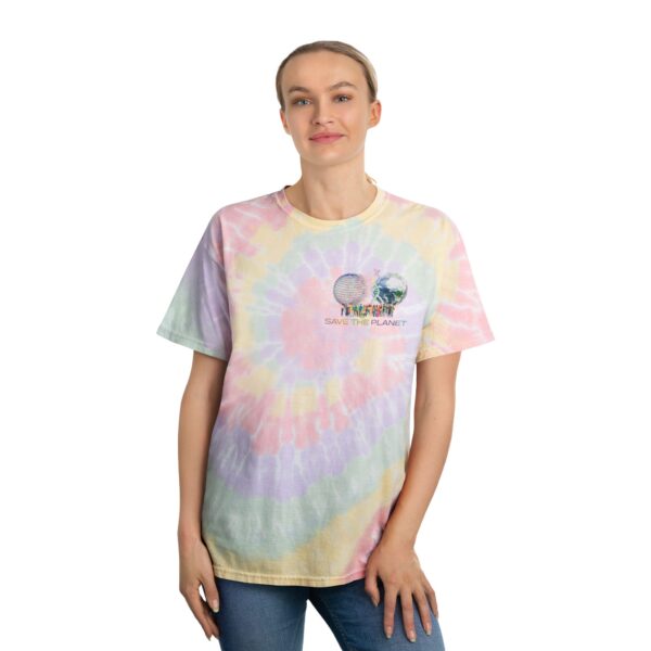 Save the Planet Unity Slogan Hazy Rainbow Tie-Dye Cotton Shirt for Men & Women