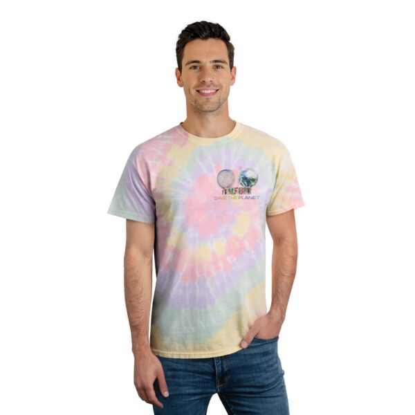 Save the Planet Unity Slogan Hazy Rainbow Tie-Dye Cotton Shirt for Men & Women