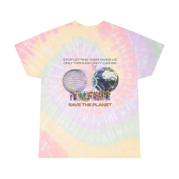 Save the Planet Unity Slogan Hazy Rainbow Tie-Dye Cotton Shirt for Men & Women