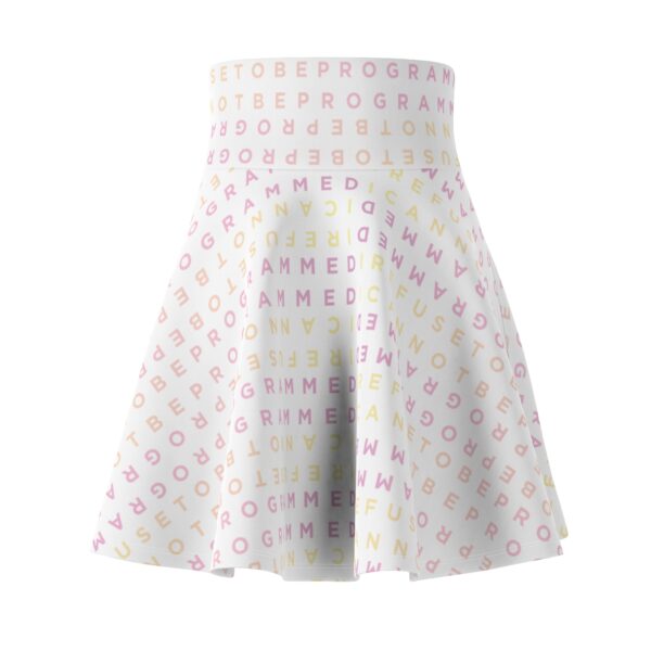 I Refuse to be Programmed Signature "Bubblegum" Monogram on White Casual Skirt