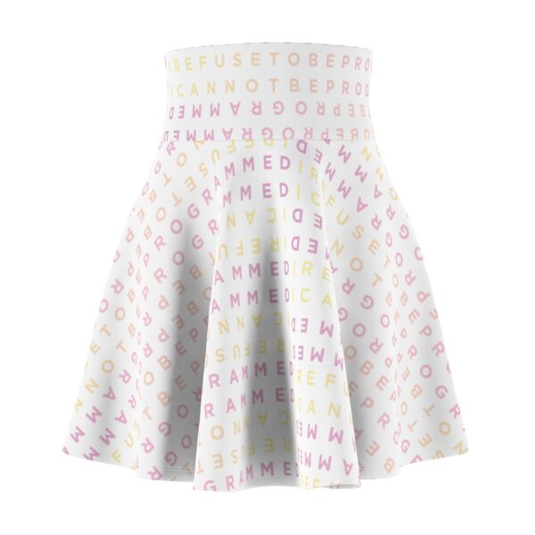 I Refuse to be Programmed Signature "Bubblegum" Monogram on White Casual Skirt