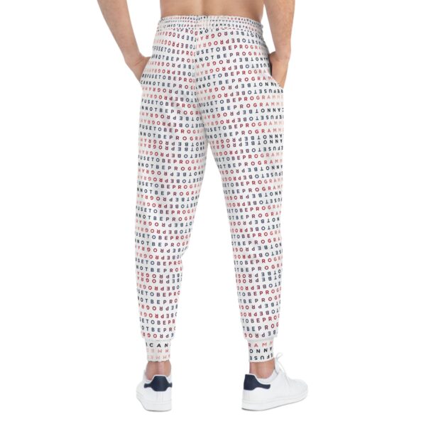 Men's I Refuse to be Programmed Signature Statement Monogram Athletic Jogger Pants