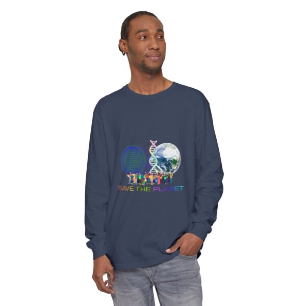 Save the Planet with I Refuse to be Programmed Monogram Long-Sleeve Cotton Shirt for Men