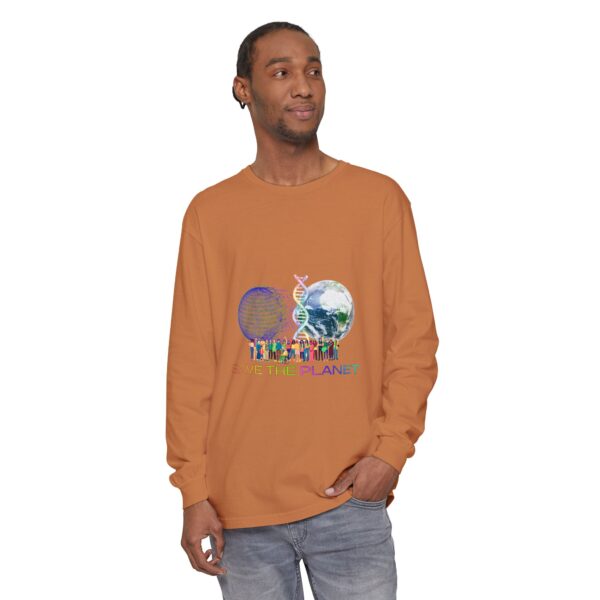 Save the Planet with I Refuse to be Programmed Monogram Long-Sleeve Cotton Shirt for Men