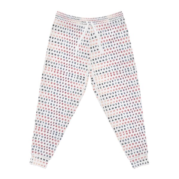 Men's I Refuse to be Programmed Signature Statement Monogram Athletic Jogger Pants