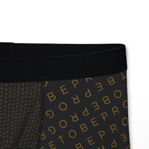 I Refuse to be Programmed Gold Monogram on Black Men's Boxer Briefs