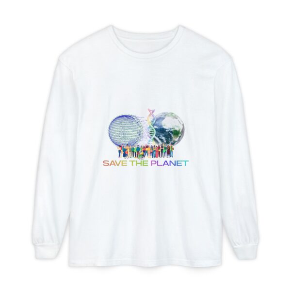 Save the Planet with I Refuse to be Programmed Monogram Long-Sleeve Cotton Shirt for Men