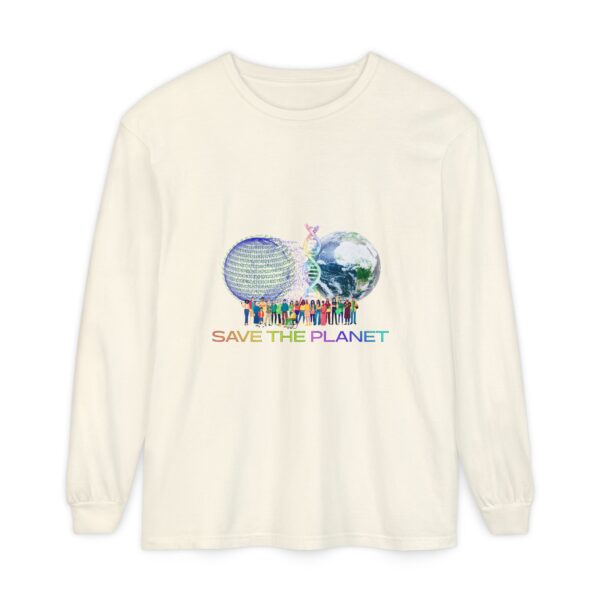 Save the Planet with I Refuse to be Programmed Monogram Long-Sleeve Cotton Shirt for Men