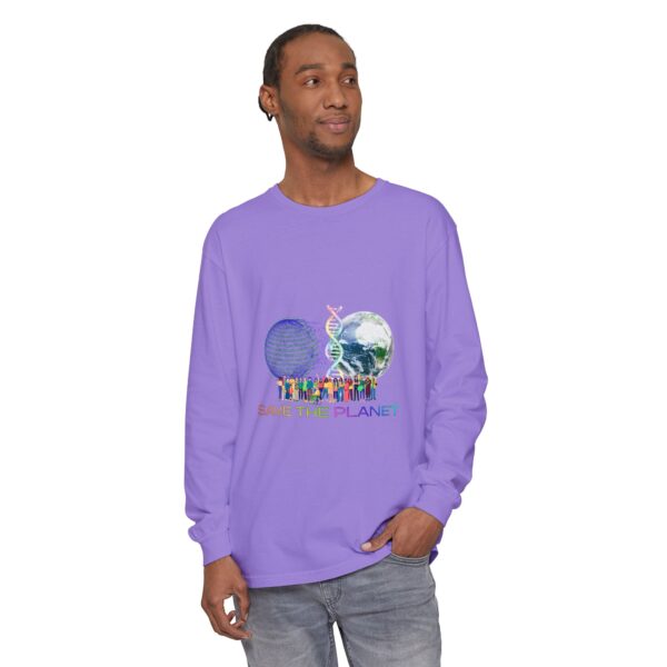 Save the Planet with I Refuse to be Programmed Monogram Long-Sleeve Cotton Shirt for Men