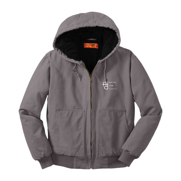 Refuse the Program White RTP Embroidered Logo Hooded Duck Cloth Insulated Men's Jacket by CornerStone®