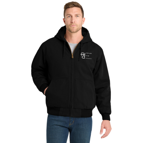Refuse the Program White RTP Embroidered Logo Hooded Duck Cloth Insulated Men's Jacket by CornerStone®
