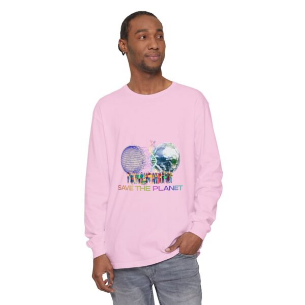 Save the Planet with I Refuse to be Programmed Monogram Long-Sleeve Cotton Shirt for Men