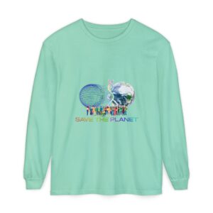 Save the Planet with I Refuse to be Programmed Monogram Long-Sleeve Cotton Shirt for Men - Image 21