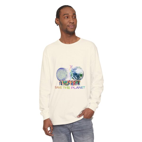 Save the Planet with I Refuse to be Programmed Monogram Long-Sleeve Cotton Shirt for Men