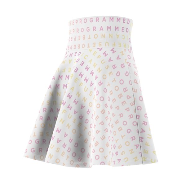 I Refuse to be Programmed Signature "Bubblegum" Monogram on White Casual Skirt
