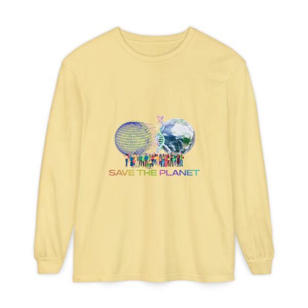 Save the Planet with I Refuse to be Programmed Monogram Long-Sleeve Cotton Shirt for Men