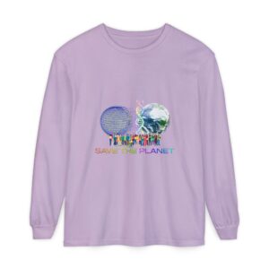 Save the Planet with I Refuse to be Programmed Monogram Long-Sleeve Cotton Shirt for Men - Image 45