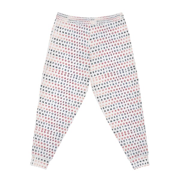 Men's I Refuse to be Programmed Signature Statement Monogram Athletic Jogger Pants