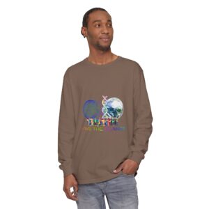Save the Planet with I Refuse to be Programmed Monogram Long-Sleeve Cotton Shirt for Men - Image 15
