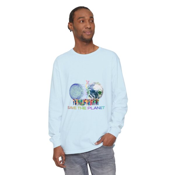 Save the Planet with I Refuse to be Programmed Monogram Long-Sleeve Cotton Shirt for Men