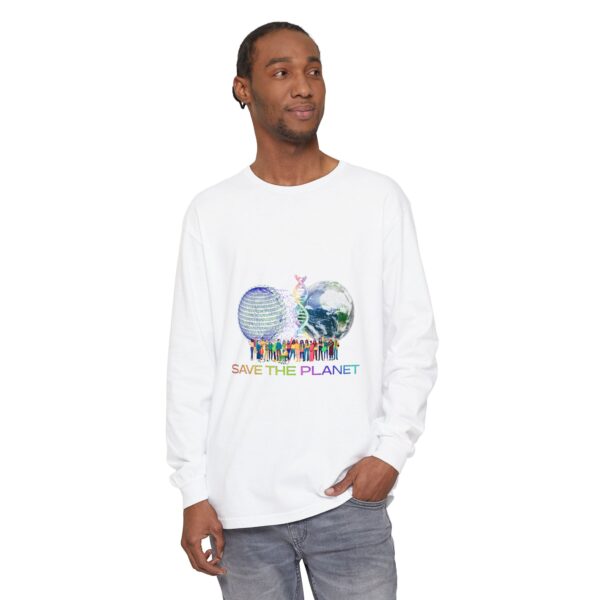 Save the Planet with I Refuse to be Programmed Monogram Long-Sleeve Cotton Shirt for Men
