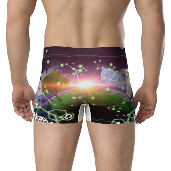 Save the Planet Eco-Conscious Space Graphic Print Boxer Briefs for Men