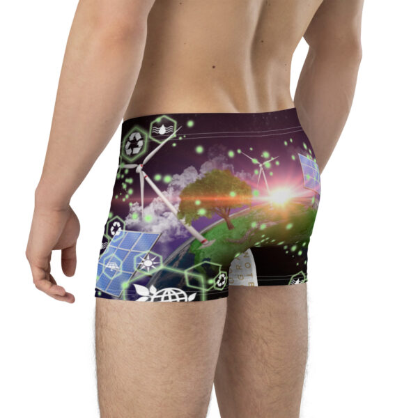 Save the Planet Eco-Conscious Space Graphic Print Boxer Briefs for Men