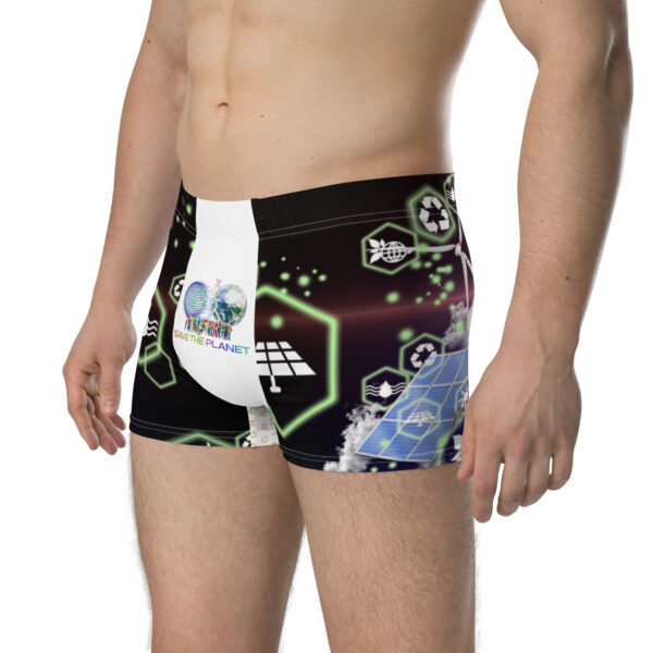 Save the Planet Eco-Conscious Space Graphic Print Boxer Briefs for Men