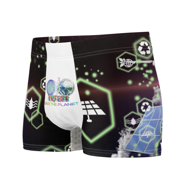 Save the Planet Eco-Conscious Space Graphic Print Boxer Briefs for Men