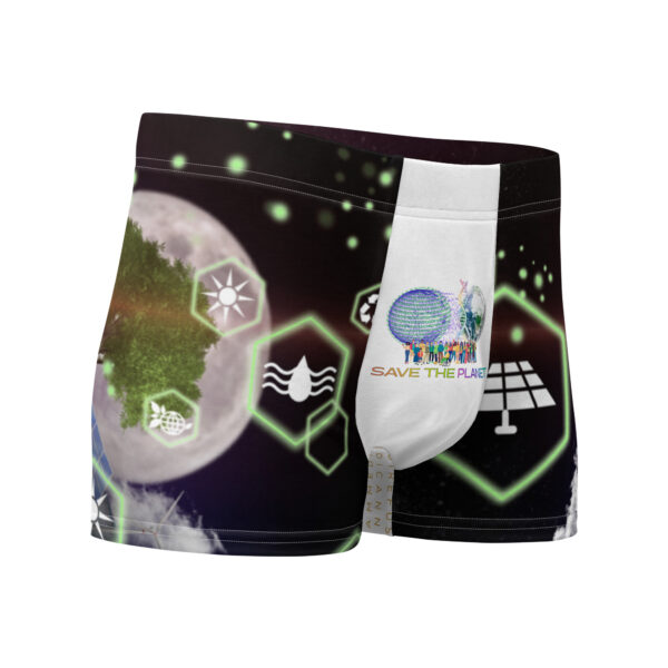 Save the Planet Eco-Conscious Space Graphic Print Boxer Briefs for Men