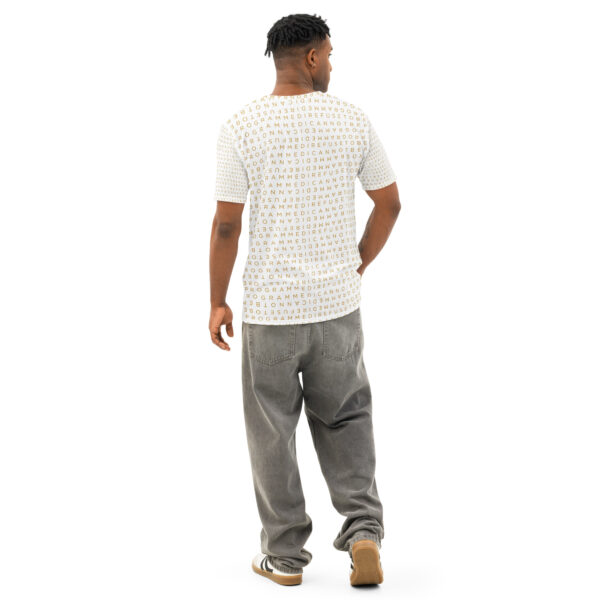 I Refuse to be Programmed Gold Monogram White Cotton Shirt for Men