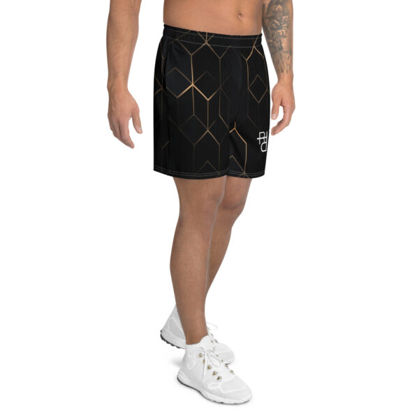 Refuse the Program Gold Cubic Grid White RTP Logo Athletic Shorts for Men