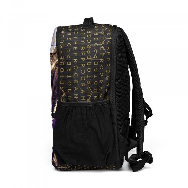 Refuse the Program Abstract Purple and Gold with Gold IR2BP Monogram Utility Backpack