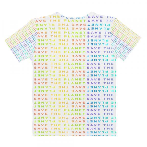 Save the Planet Rainbow Monogram All Over T-Shirt for Women
