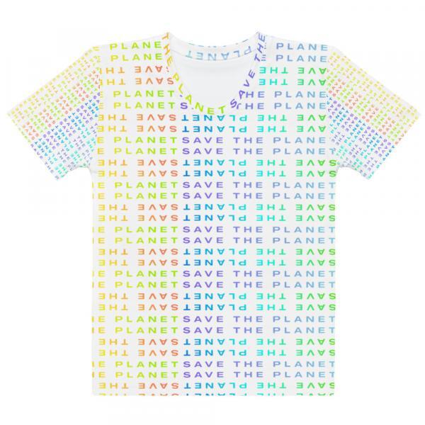 Save the Planet Rainbow Monogram All Over T-Shirt for Women
