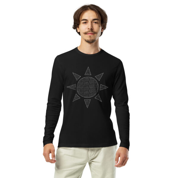 I Refuse to be Programmed White Monogram Sun Design Long Sleeve Men's Shirt