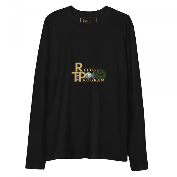 Refuse the Program Logo Premium Cotton Long Sleeve Fitted Crew Neck Shirt for Men
