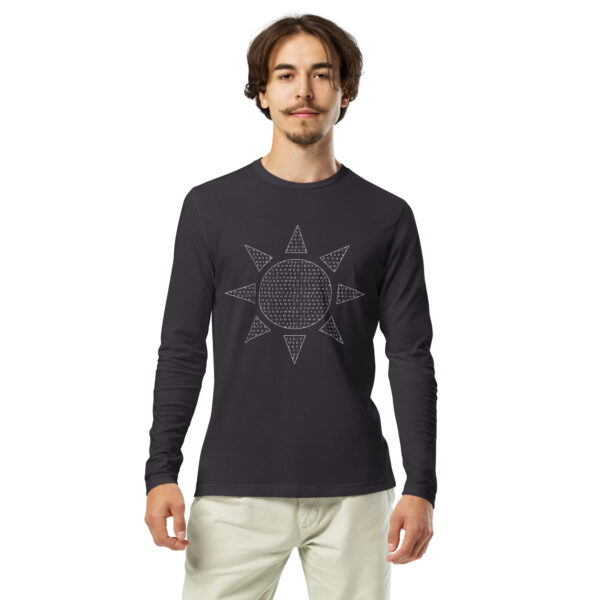 I Refuse to be Programmed White Monogram Sun Design Long Sleeve Men's Shirt