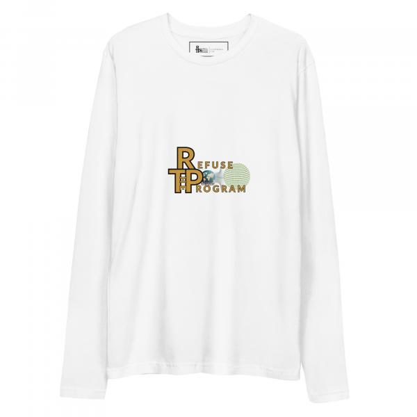 Refuse the Program Logo Premium Cotton Long Sleeve Fitted Crew Neck Shirt for Men