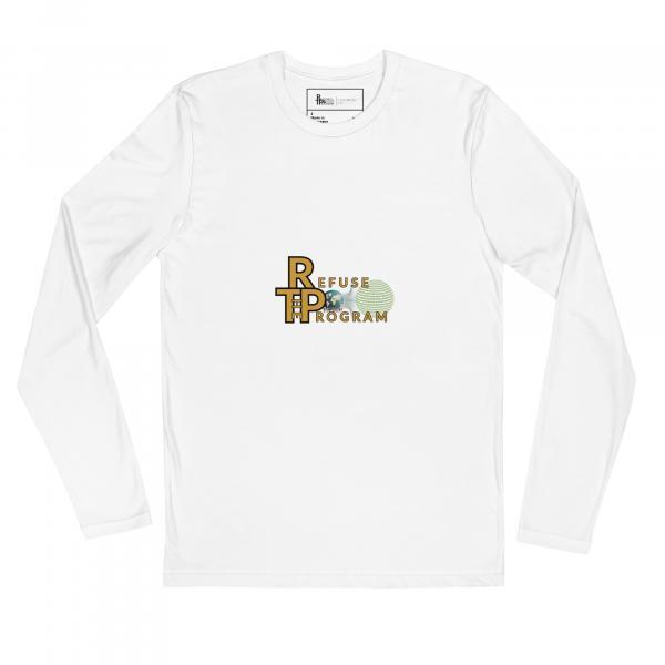 Refuse the Program Logo Premium Cotton Long Sleeve Fitted Crew Neck Shirt for Men