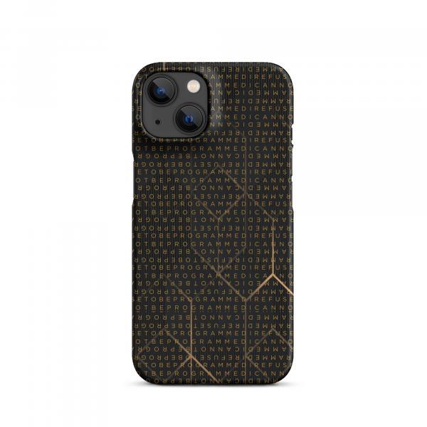 I Refuse to be Programmed Gold Monogram Snap iPhone Case for Apple iPhone® 14, 15, 16 and 17 Variations