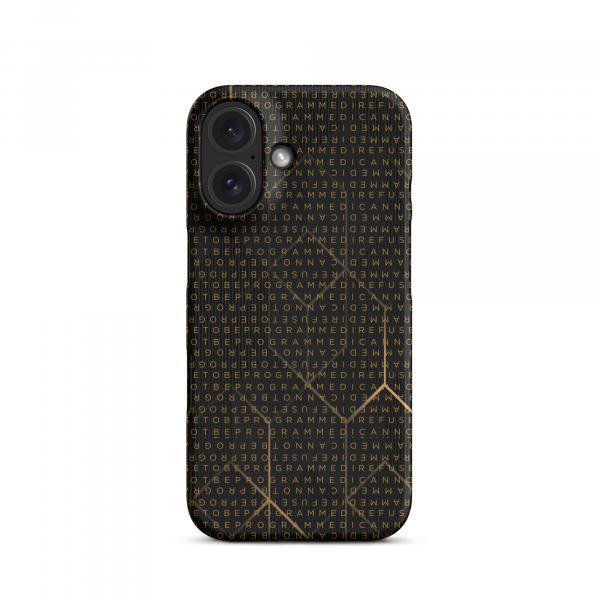 I Refuse to be Programmed Gold Monogram Snap iPhone Case for Apple iPhone® 14, 15, 16 and 17 Variations