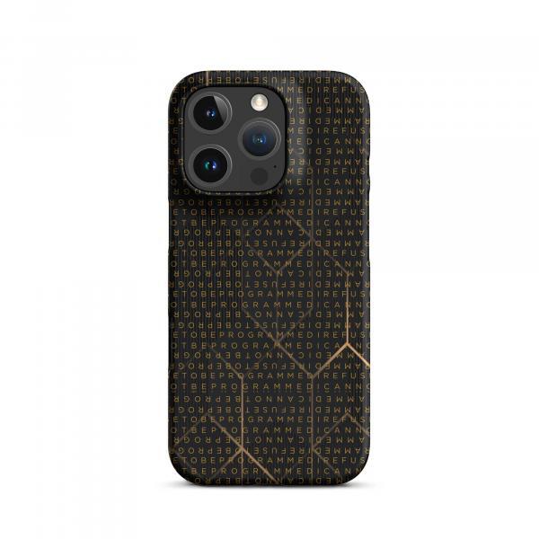 I Refuse to be Programmed Gold Monogram Snap iPhone Case for Apple iPhone® 14, 15, 16 and 17 Variations