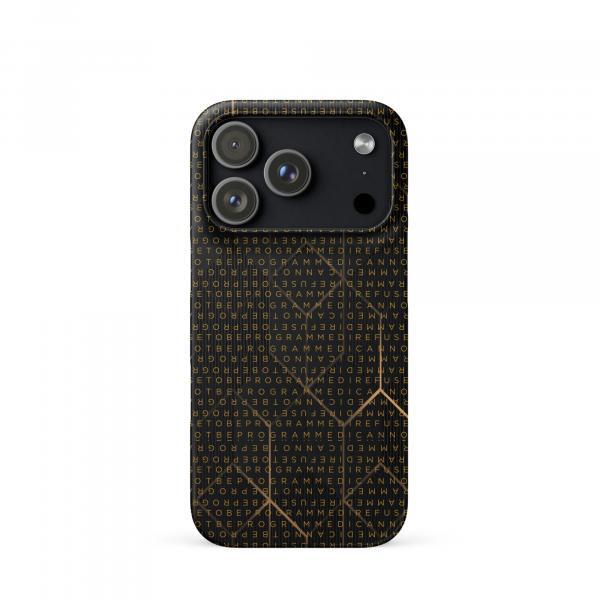 I Refuse to be Programmed Gold Monogram Snap iPhone Case for Apple iPhone® 14, 15, 16 and 17 Variations