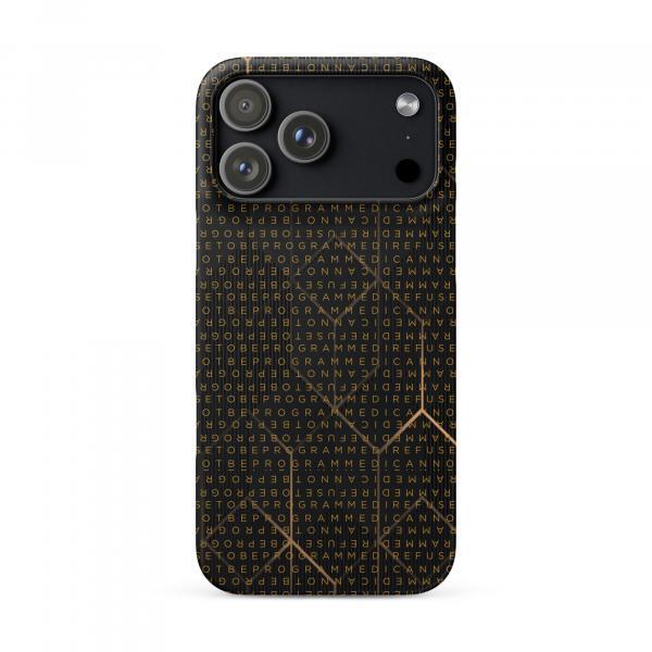 I Refuse to be Programmed Gold Monogram Snap iPhone Case for Apple iPhone® 14, 15, 16 and 17 Variations