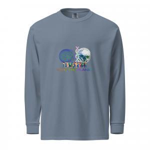 Save the Planet Premium Cotton Heavyweight Unisex Long Sleeve Shirt - Image 7