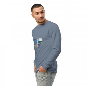 Save the Planet Premium Cotton Heavyweight Unisex Long Sleeve Shirt - Image 3