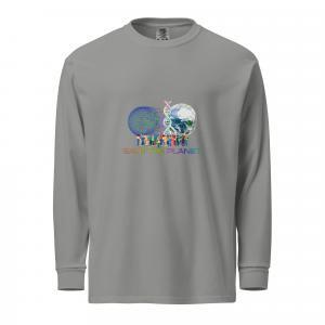 Save the Planet Premium Cotton Heavyweight Unisex Long Sleeve Shirt - Image 9