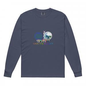 Save the Planet Premium Cotton Heavyweight Unisex Long Sleeve Shirt - Image 11