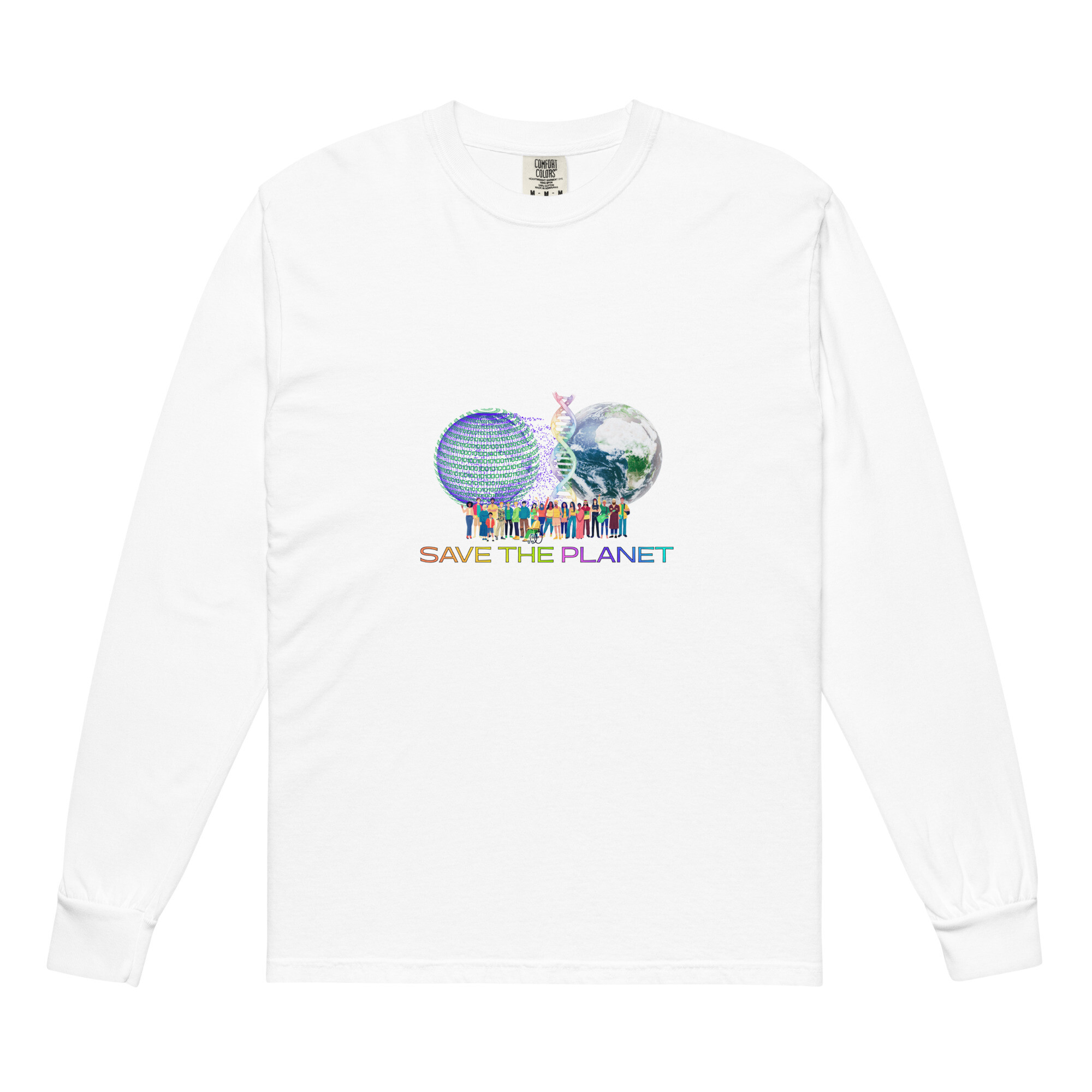 Save the Planet Premium Cotton Heavyweight Unisex Long Sleeve Shirt - Image 21